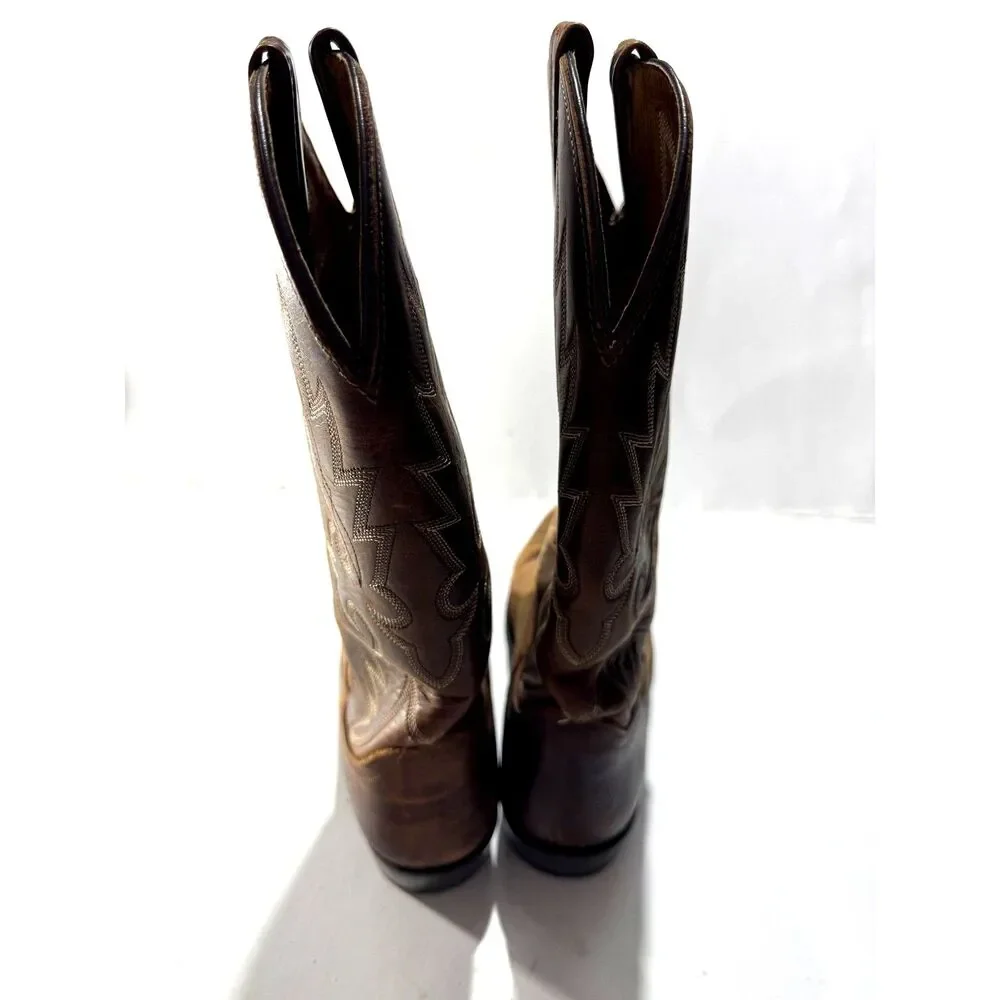 Dan post genuine leather western boots country brown rodeo cowboy men 11.5
